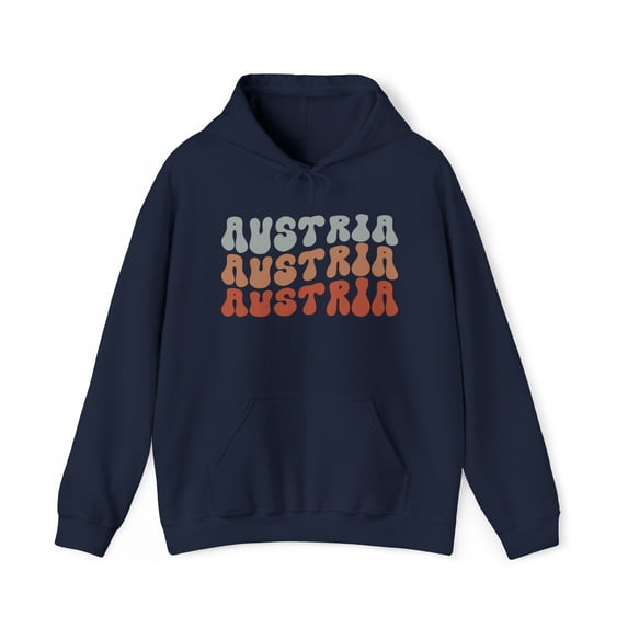 Austria Austrian Pride Retro 70s Hoodie, Gifts, Hooded Sweatshirt
