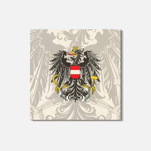 Austria Bundesadler Coat Of Arms 4'' X 4'' Square Wooden Coaster
