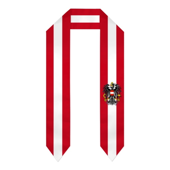 Austria Flag Thick Graduation Sash Stole Scarf Double Sided Honor Stole For Graduation Students Class Of 2024