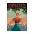 thumbnail image 1 of Austria Invites You - Schloss Orth Castle - Lake Traunsee Gmunden - Vintage Travel Poster by Joseph Binder c.1934 - Fine Art Matte Paper Print (Unframed) 24x32in, 1 of 4