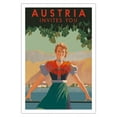 thumbnail image 1 of Austria Invites You - Schloss Orth Castle - Lake Traunsee Gmunden - Vintage Travel Poster by Joseph Binder c.1934 - Fine Art Matte Paper Print (Unframed) 30x44in, 1 of 4