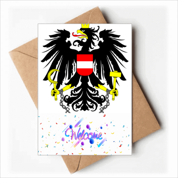 Austria National Emblem Country Welcome Back Greeting Cards Envelopes Blank