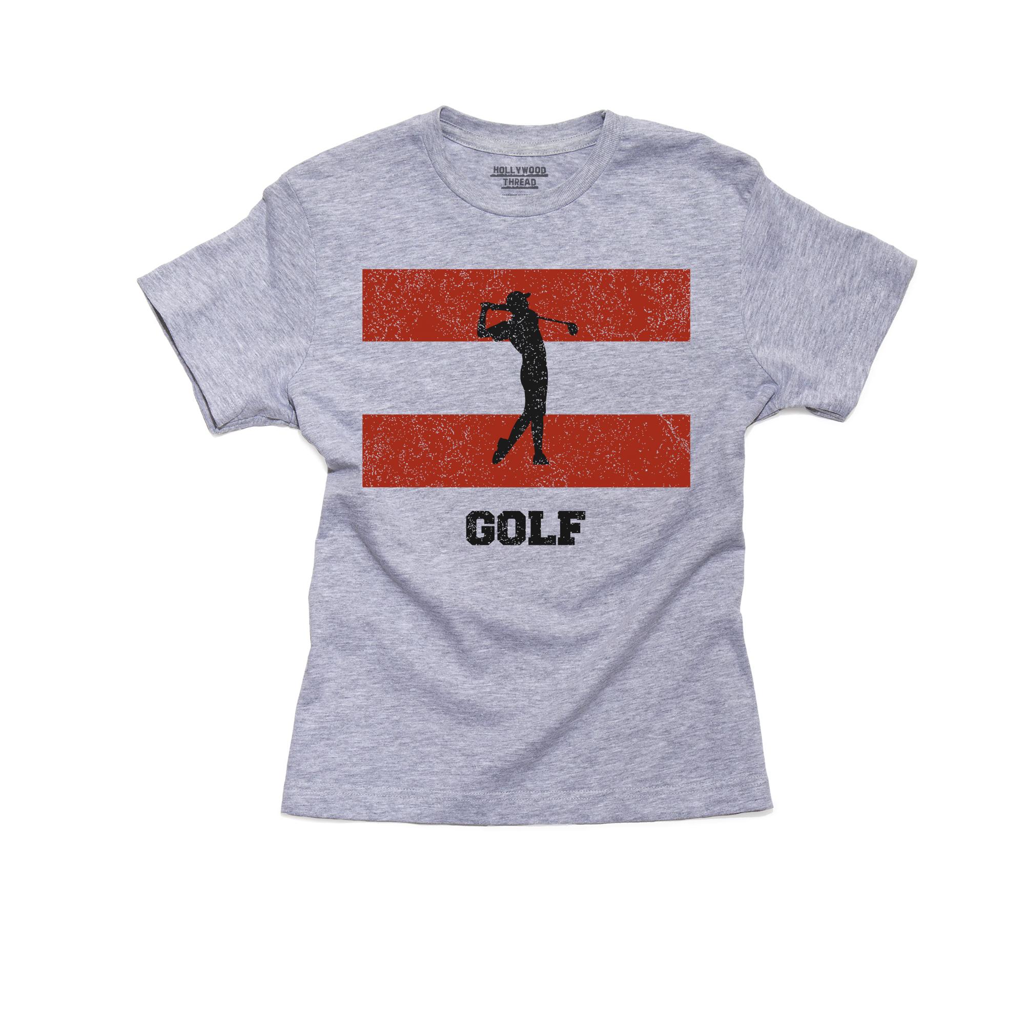 Austria Olympic - Golf - Flag - Silhouette Boy's Cotton Youth Grey T ...