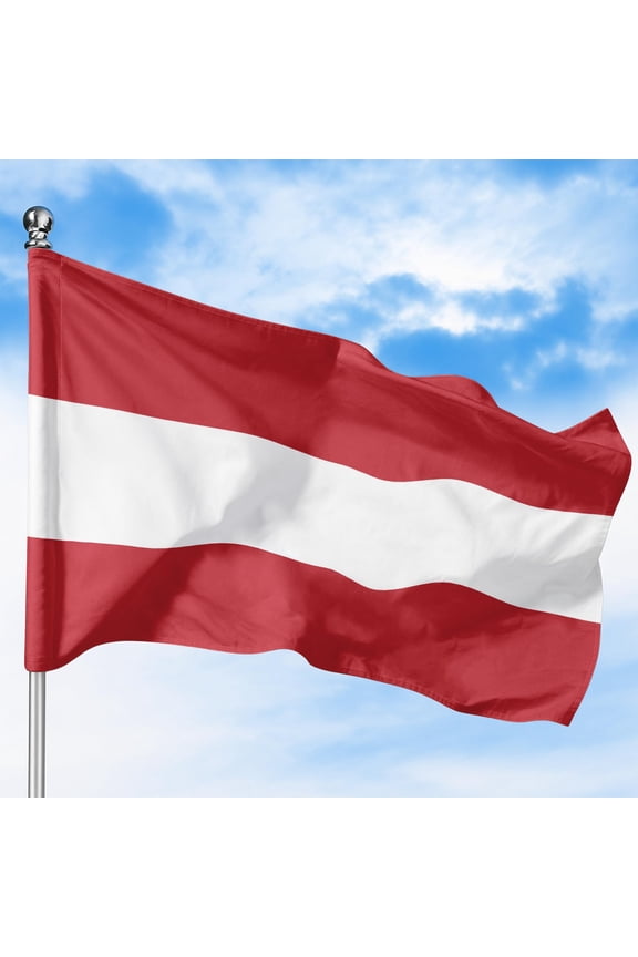 Austria Outdoor Flag (1x1.5ft) by DreamController - Durable, Fade-Resistant Polyester, Double-Stitched, Brass Grommets - HD Printed Western Europe Flag - Made in USA