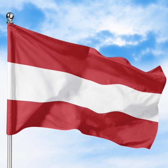 Austria Outdoor Flag (3x5ft) by DreamController - Durable, Fade-Resistant Polyester, Double-Stitched, Brass Grommets - HD Printed Western Europe Flag - Made in USA
