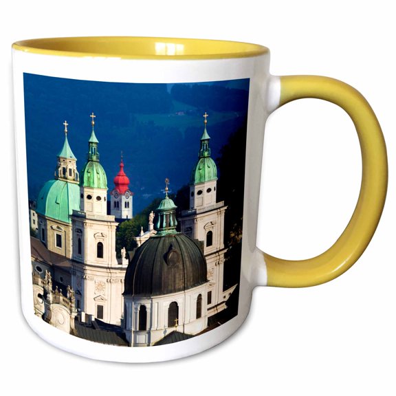 3drose, Austria, Salzburg, Cathedral Domes-eu03 Bja0013 - Janyes Gallery, 11oz Two-tone Yellow Mug