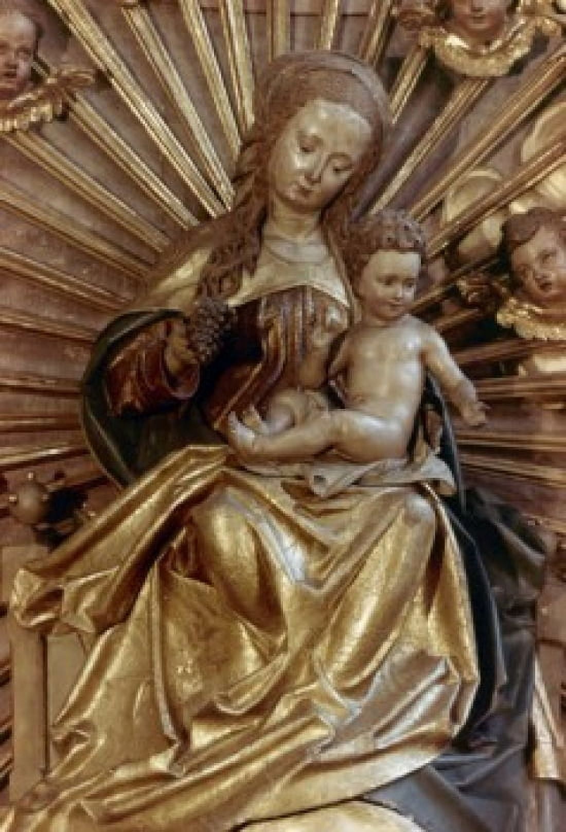 Austria Salzburg Franziskaner Church Madonna and Child by Michael Pacher wood 1495 circa 1435-1498 Canvas Art - Michael Pacher (18 x 24)