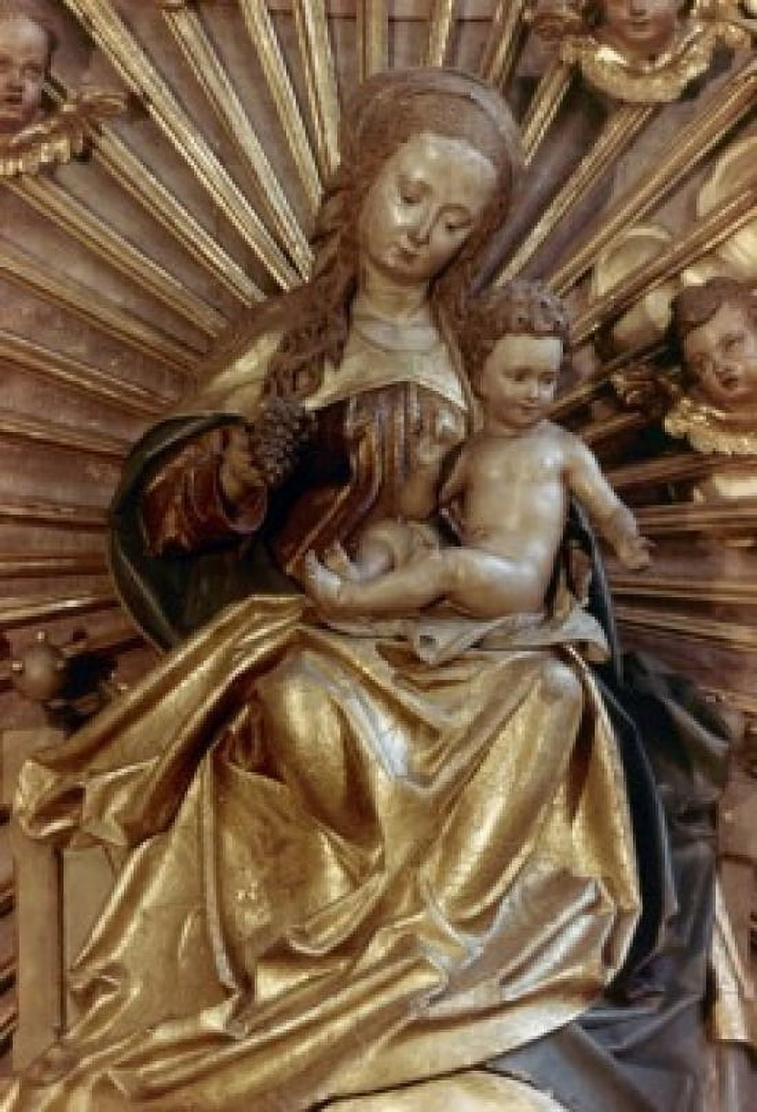 Austria Salzburg Franziskaner Church Madonna and Child by Michael Pacher wood 1495 circa 1435-1498 Canvas Art - Michael Pacher (24 x 36)