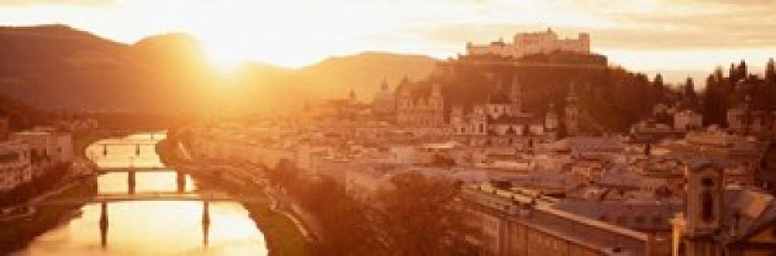 Austria Salzburg Salzach River Canvas Art - Panoramic Images (18 x 6)
