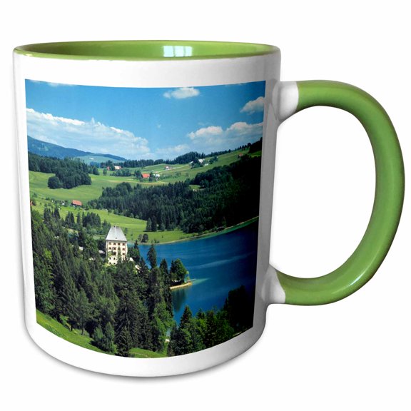 3drose, Austria, Schloss Fuschl Castle, Salzkammergut-eu03 Rer0012 - Ric Ergenbright, 11oz Two-tone Green Mug