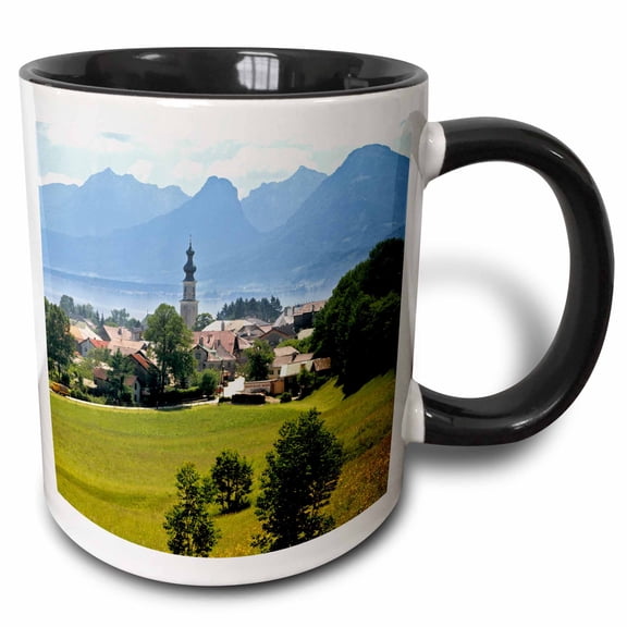 3drose, Austria, St. Gilgen, Lake St. Wolfgang, Village-eu03 Rer0011 - Ric Ergenbright, 11oz Two-tone Black Mug