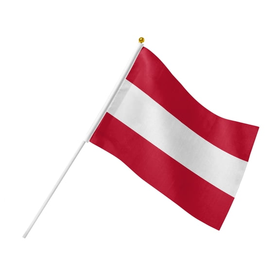 Austria Stick Flags 5.5x8.2 Inch, 6/10 Pack - Durable Mini Handheld Flags for World Cup & Soccer Fan Support