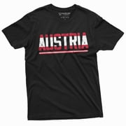 Austria T-Shirt Mens Austrian Coat Of Arms Patriotic Independence Day Flag Teeshirt Large Black