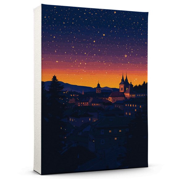Austria Travel Canvas Art Print, Austria country Wall Canvas Starry Night, Austria Canvas Painting decorAustria country Travel Picture -97AZ75