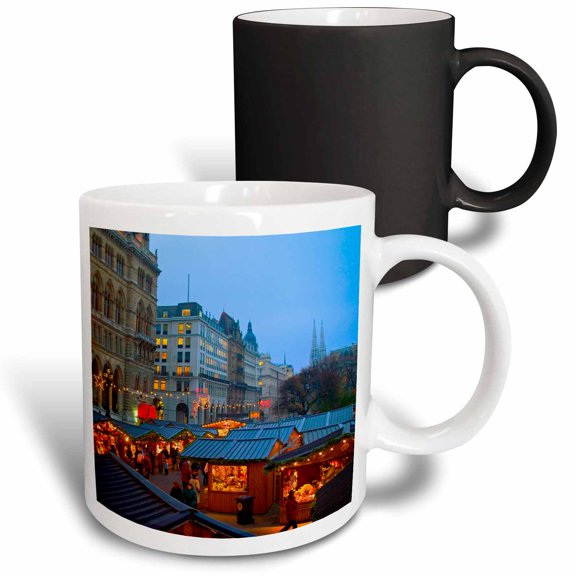 3drose, Austria, Vienna, Christmas Market on Town Hall Square - Eu03 Mgl0040 - Miva Stock, 11oz Magic Transforming Mug
