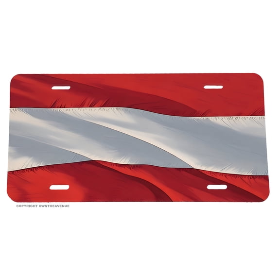 Austria World Wavey Flag Country Auto License Plate