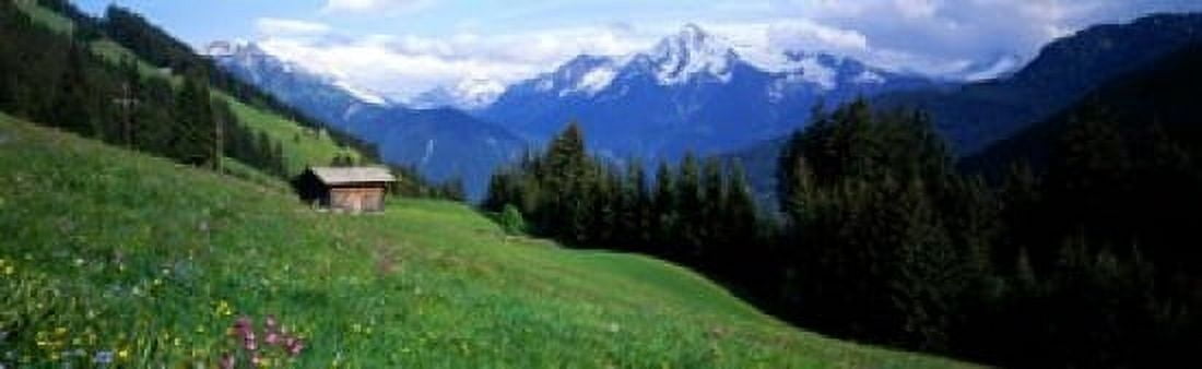 Austria Zillertaler cabin Canvas Art - Panoramic Images (18 x 6)