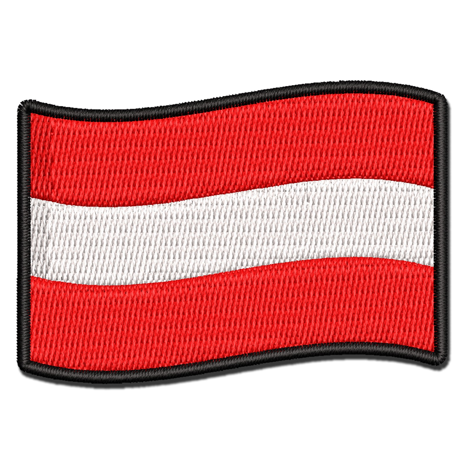 Austria with Waving Flag Cute Applique Multi-Color Embroidered Hook & Loop Patch - 3.5 Inch Large