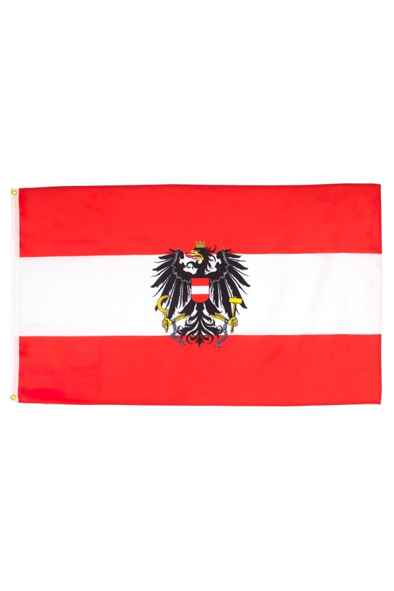 Austria with eagle Flag 2x3 ft 100D Polyester 2 Grommets 90x60 cm