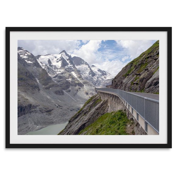 Austrian Alps Photography Print Snowy Mountain Road, Unframed Paper Print