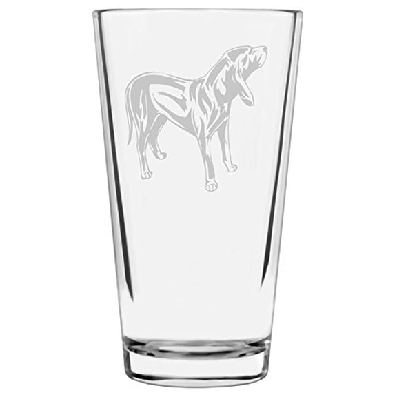 Austrian Black and Tan Hound Dog Themed Etched All Purpose 16oz Libbey Pint Glass