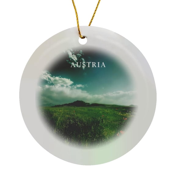 3drose, Austrian Countryside, Circle Porcelain Ornament