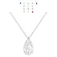 thumbnail image 1 of Austrian Crystal 16mm Teardrop Sterling Silver Necklace – 18 Inch -Clear, 1 of 6