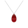 thumbnail image 1 of Austrian Crystal 16mm Teardrop Sterling Silver Necklace – 18 Inch -Red, 1 of 4