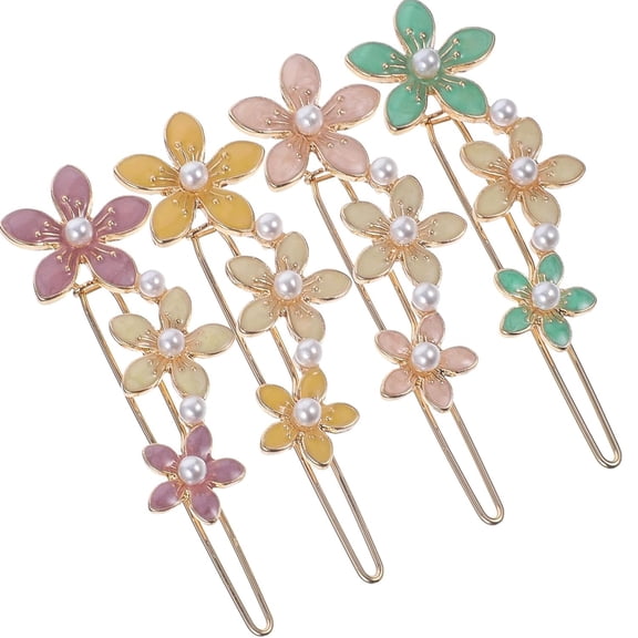 Austrian Crystal Hair Clips, 2 Pcs Sparkly Gold Rhinestones Hairpins Flower Barrettes, Elegant Metal Hairgrip Hair Headwear Wedding Accessories for Women Girls