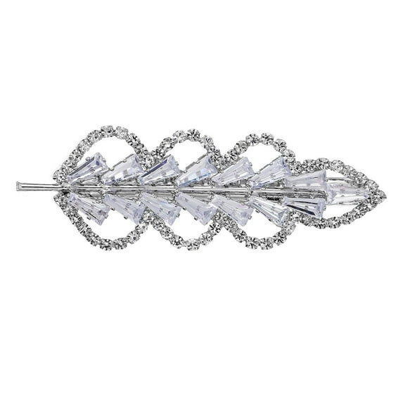 Austrian Crystal Hair Clips, 2 Pcs Sparkly Gold Rhinestones Hairpins Flower Barrettes, Elegant Metal Hairgrip Hair Headwear Wedding Accessories for Women Girls