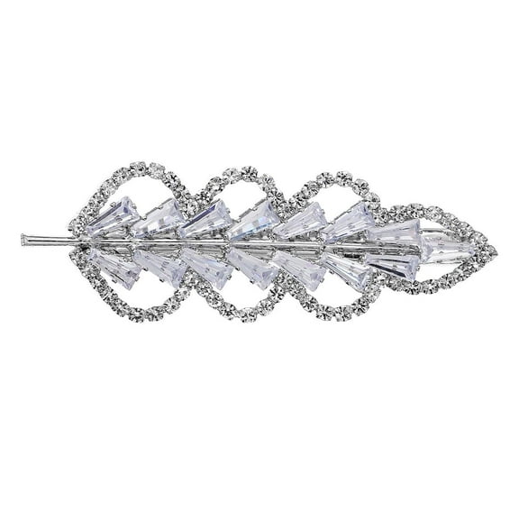 Austrian Crystal Hair Clips, 2 Pcs Sparkly Gold Rhinestones Hairpins Flower Barrettes, Elegant Metal Hairgrip Hair Headwear Wedding Accessories for Women Girls