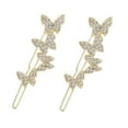 thumbnail image 1 of Austrian Crystal Hair Clips, 2 Pcs Sparkly Gold Rhinestones Hairpins Flower Barrettes, Elegant Metal Hairgrip Hair Headwear Wedding Accessories for Women Girls, 1 of 4