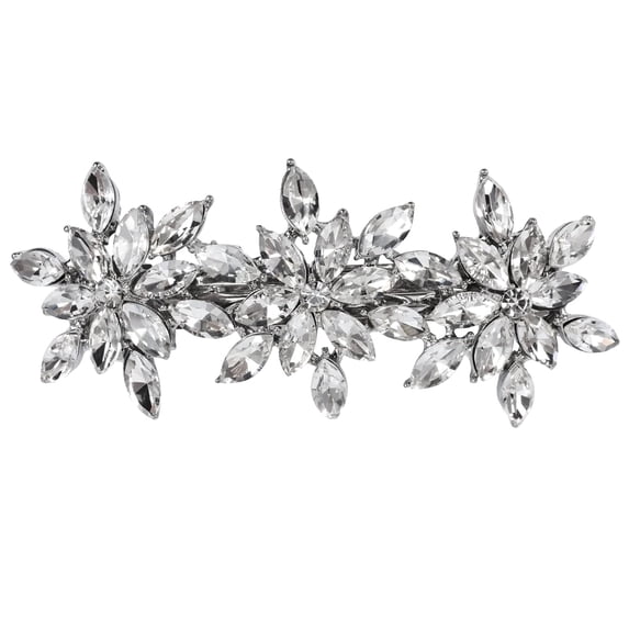 Austrian Crystal Hair Clips, Rhinestones Hairpins Barrettes, White Sparkly Hairgrip Hair Headwear Accessories for Women Girl