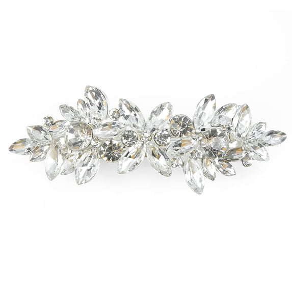 Austrian Crystal Hair Clips, Rhinestones Hairpins Barrettes, White Sparkly Hairgrip Hair Headwear Accessories for Women Girl