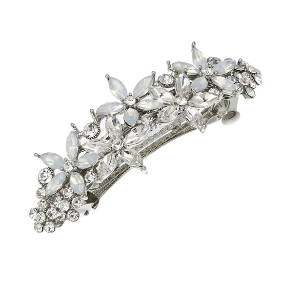 Austrian Crystal Hair Clips, White Sparkly Rhinestones Hairpins Barrettes, Cryatal Hollow out Flower Hairgrip Hair Headwear Hair Accessories for Women Girls