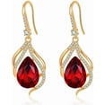 Austrian Crystal Hollow Teardrop Halo Drop Twisted Dangle Earrings for