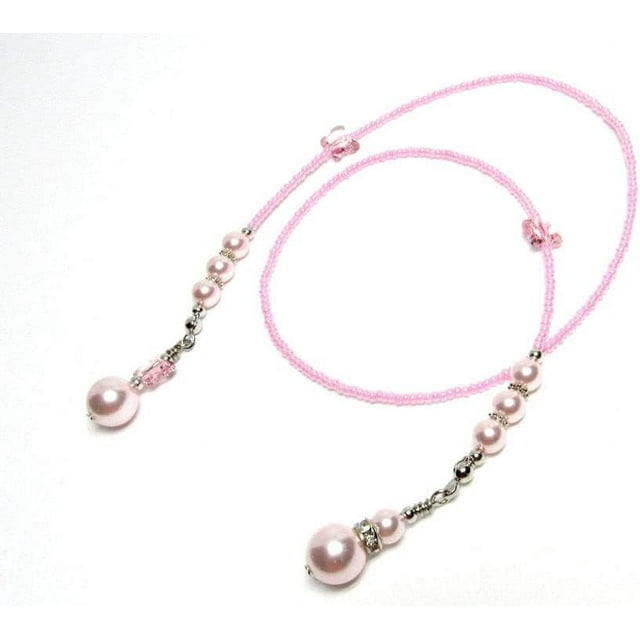 Austrian Crystal Pearl With Czech Glass Seed Beads Book Thong Bookmark