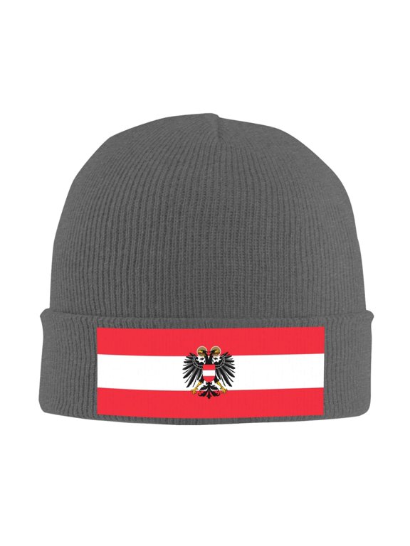 Austrian Flag Beanie Hat Men Women Warm Printed Cap Knit Beanies Hats Outdoor Winter Deep Heather