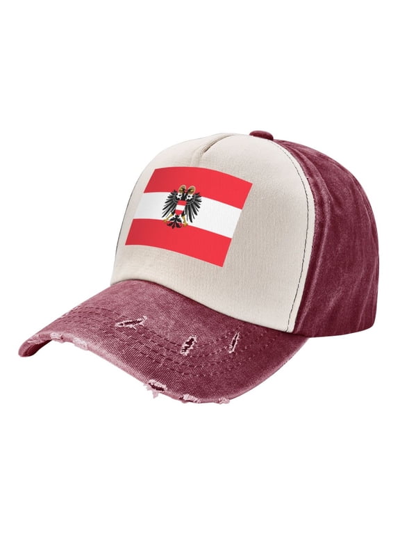 Austrian Flag Distressed Baseball Cap Dad Hats for Men Women Vintage Trucker Hat Low Profile Ball Caps