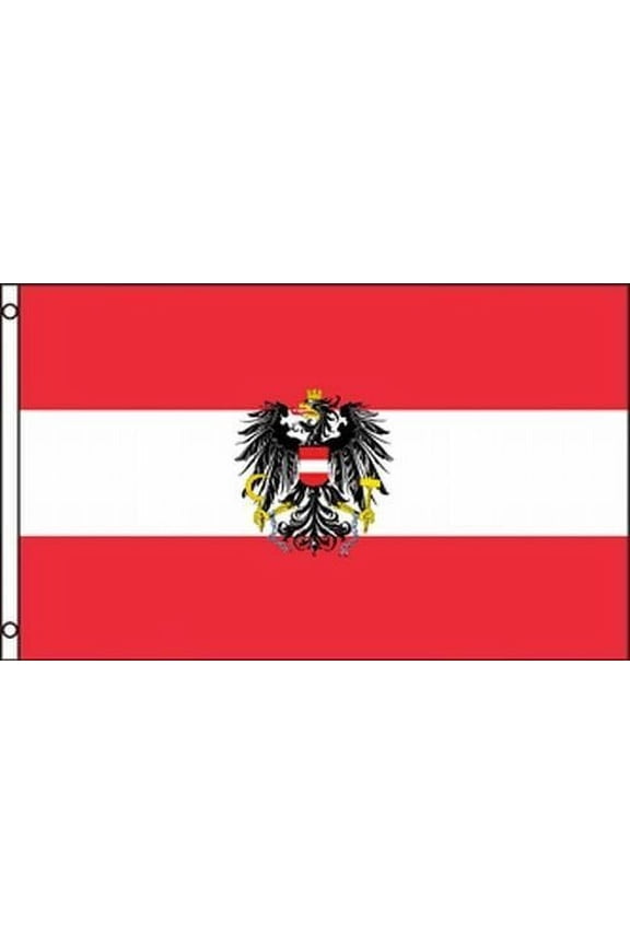 Austrian Flag with Eagle 3x5 ft Banner Ensign Austria Coat of Arms Vienna Red