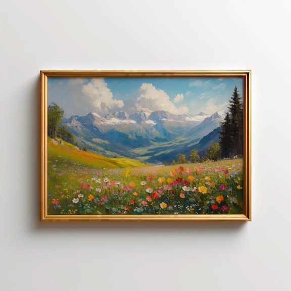 Austrian Tyrol Alpine Meadow Wall Art Print