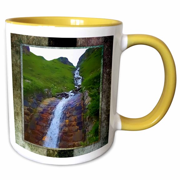 3drose, Austrian Waterwall, 11oz Two-tone Yellow Mug