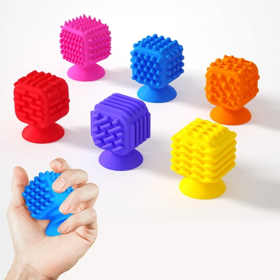 Ausugar Sensory Fidget Toys Kids Adults: 6/8 Pack Textured Suction Toys for Autism Kids Calming Stress Calming Toys for Kids Gifts Christmas Stocking Stuffers for Kids