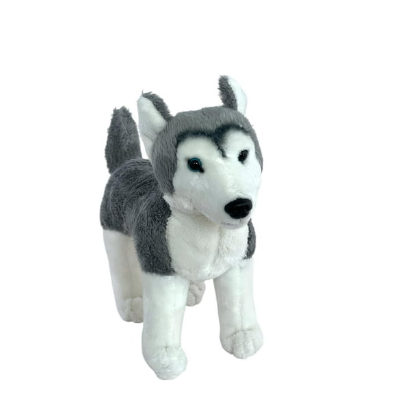Auswella Minis 7" Plush Husky Realistic Grey & White Stuffed Animal Toy