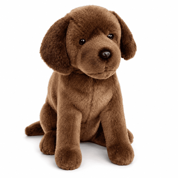 Auswella Plush 15" Chocolate Labrador Retreiver- Plush Stuffed Animals Dog