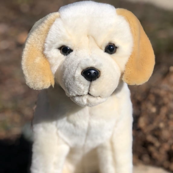 Auswella Plush 15" Standing Yellow Labrador Retriever- Plush Stuffed Animal Dog