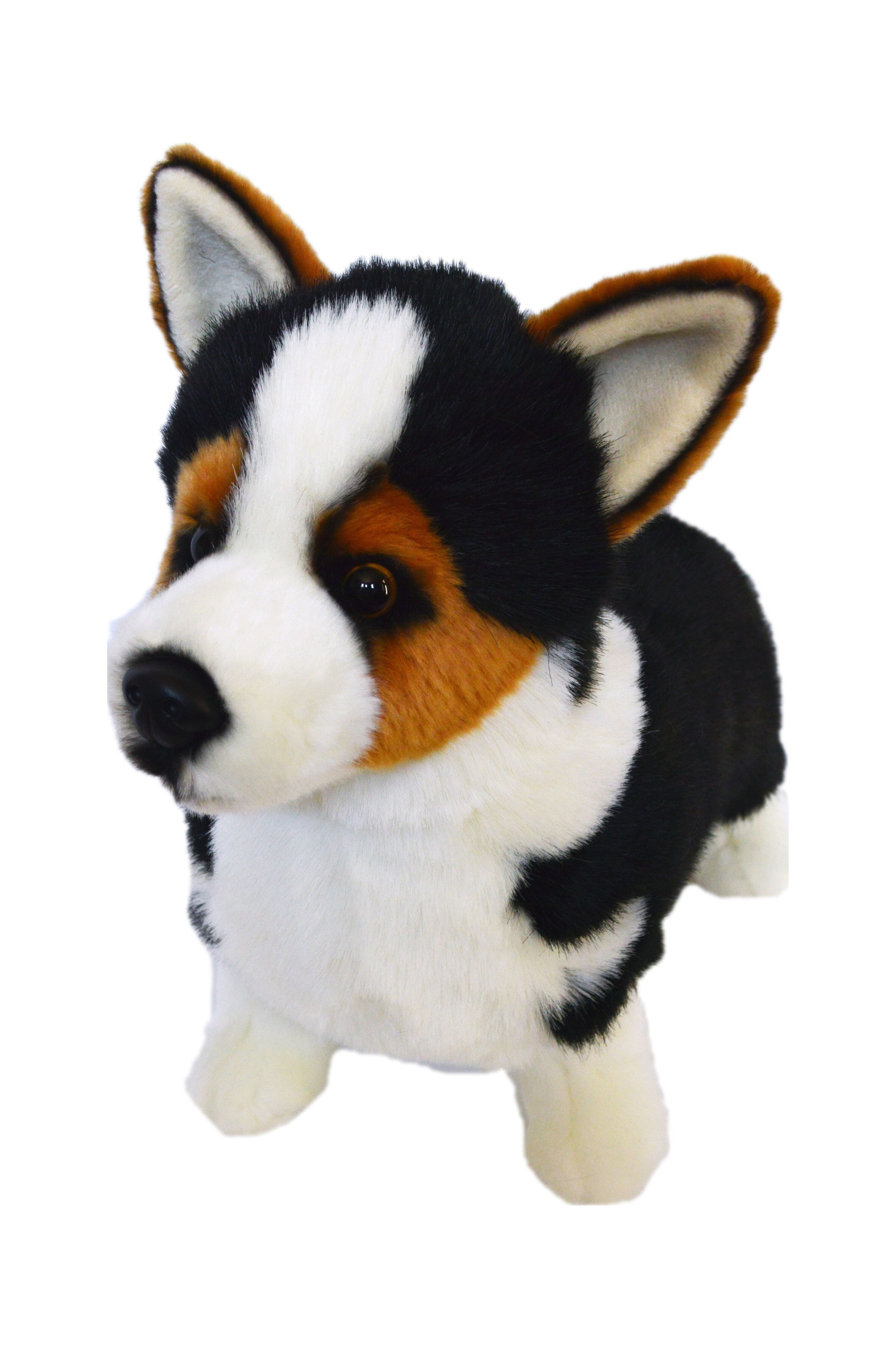 Auswella Plush 16 Inch Tri Colored Corgi Plush Toy Dog- Puppy Plush Animal