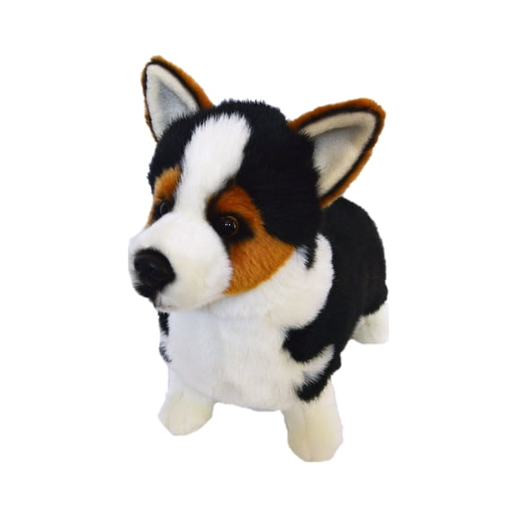 Auswella Plush 16 Inch Tri Colored Corgi Plush Toy Dog- Puppy Plush Animal