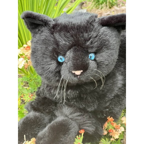Auswella® Plush Black Floppy Cat: Your 19-Inch Plush Companion- Stuffed Cat Plushie 23" with Tail