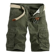 Ausyst Cargo Shorts Pants for Men Summer Outdoor Casual Pure Color Outdoors Pocket Beach Work Trouser Cargo Shorts Pant
